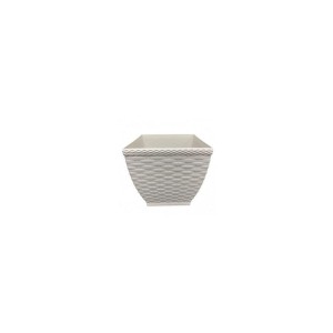 IN647-VASO CACHEPOT RATTAN M2 QUADR BRANCO 850ML- INJEPLASTEC