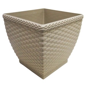 IN643-VASO CACHEPOT RATTAN M2 QUADR PALHA 850ML- INJEPLASTEC