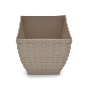 IN618-VASO CACHEPOT RATTAN M3 QUADR PALHA 350ML- INJEPLASTEC