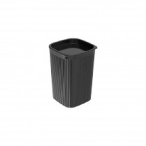 PLAS13819-PORTA COTONETE/ALGODÃO CLASSIC PRETO FRISOS -PLASUTIL