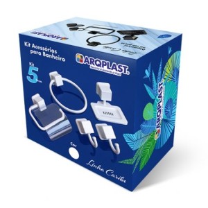 25725-KIT ACESS BANHEIRO CARIBE 05PÇS BR- ARQPLAST