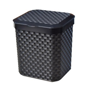 25809-LIXEIRA PIA RATTAN C/ TP PRETA 5LTS- ARQPLAST