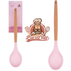 5031-COLHER SILICONE ROSA  CB MADEIRA-CP