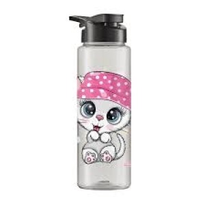 B1124-SQUEEZE SPORT ROSA GLITTER GATINHO 750ML-BANDEIRANTE
