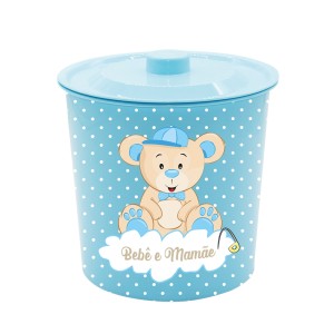 M2073-BEBE & MAMÃE LIXEIRA REDONDA AZUL-MONTE LIBANO