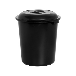 P1521-CESTÃO PRETO 97 LTS C/ TAMPA-PLASNEW