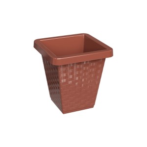 PR893-VASO QUADR RATTAN N20 3LTS MARROM-PRATIC