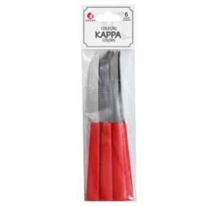 XL24053-FACA CHURRAS COLOR VERM 6PÇS-XP