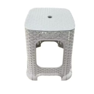 IN3140-BANQUETA RATTAN CINZA-INJEPLASTEC