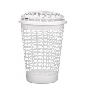 P2534-CESTO TELADO OFF WHITE COM TP 30LTS-PLASNEW