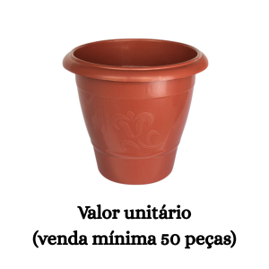 #ATACADO-VALOR UNITÁRIO P/50 PÇS-VASO RED M TERRA COTA- ARQPLAST