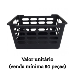 #ATACADO-VALOR UNITÁRIO P/50 PÇS-CESTO ATENAS PEQUENO PRETO- ARQPLAST