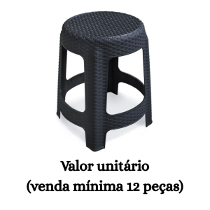 #ATACADO-VALOR UNITÁRIO P/12 PÇS-BANQUETA RATTAN PRETA- ARQPLAST