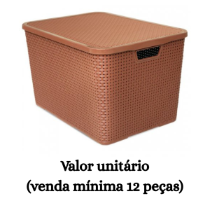 #ATACADO-VALOR UNITÁRIO P/12 PÇS-ORGANIZADOR RATTAN 40LTS MARROM- ARQPLAST