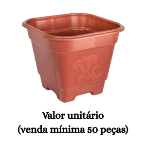 #ATACADO-VALOR UNITÁRIO P/50 PÇS-VASO QUADRADO GDE TERRA COTA- ARQPLAST