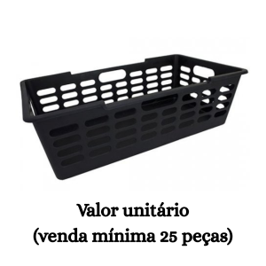 #ATACADO-VALOR UNITÁRIO P/25 PÇS-CESTO ATENAS GDE PRETO - ARQPLAST