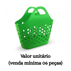 #ATACADO-VALOR UNITÁRIO P/6 PÇS-SACOLA MULTI USO VERDE- ARQPLAST