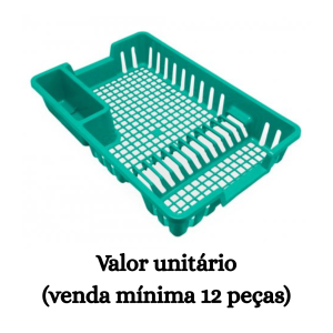 #ATACADO-VALOR UNITÁRIO P/12 PÇS-ESCORREDOR DE LOUÇA VERDE - ARQPLAST