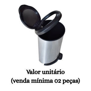 #ATACADO-VALOR UNITÁRIO P/2 PÇS-LIX PEDAL BORDA TRAVA 45LTS LABEL INOX- ARQPLAST