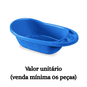 #ATACADO-VALOR UNITÁRIO P/6 PÇS-BANHEIRA INF DEC 30LTS AZUL- ARQPLAST