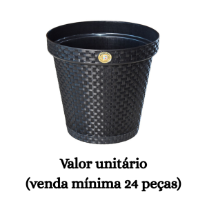 #ATACADO-VALOR UNITÁRIO P/24 PÇS-VASO RED RATTAN PR 10LTS- ARQPLAST