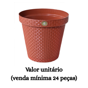 #ATACADO-VALOR UNITÁRIO P/24 PÇS-VASO RED RATTAN TERRA 10LTS- ARQPLAST
