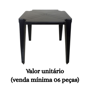 #ATACADO-VALOR UNITÁRIO P/06 PÇS-MESA MONOBLOCO QUADR PRETA - ARQPLAST