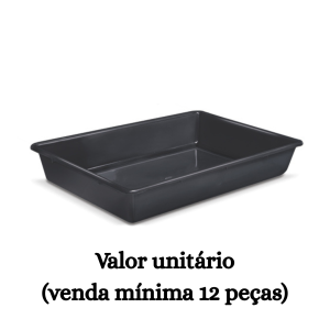 #ATACADO-VALOR UNITÁRIO P/12 PÇS-BANDEJA MULTIUSO PRETA 7LTS- ARQPLAST