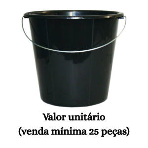 #ATACADO-VALOR UNITÁRIO P/25 PÇS-BALDE REF. 08 PRETO-CVL