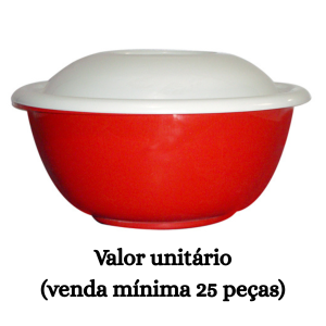 #ATACADO-VALOR UNITÁRIO P/25 PÇS-BACIA REF. 06 COR VIVA C/ TAMPA-CVL