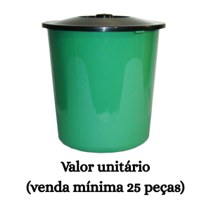 #ATACADO-VALOR UNITÁRIO P/25 PÇS-LIXEIRA REF. 13 COLOR C/ TAMPA-CVL