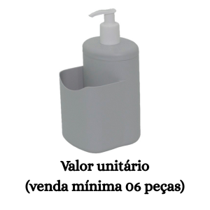 #ATACADO-VALOR UNITÁRIO P/6 PÇS-DISPENSER CINZA NOVO-CVL