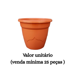 #ATACADO-VALOR UNITÁRIO P/25 PÇS-VASO RED PÉTALA TELHA 7.0-CVL