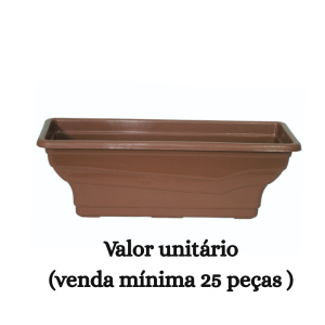 #ATACADO-VALOR UNITÁRIO P/25 PÇS-VASO RETANGULAR TABACO-CVL