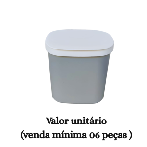 #ATACADO-VALOR UNITÁRIO P/6 PÇS-LIXEIRA CLEAN 3,5 CINZA-CVL