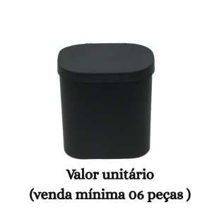 #ATACADO-VALOR UNITÁRIO P/6 PÇS-LIXEIRA CLEAN 3,5 PRETA-CVL