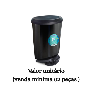 #ATACADO-VALOR UNITÁRIO P/2 PÇS-LIX PEDAL 20LTS PRETA- ARQPLAST