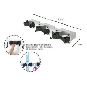 LB1188-PORTA VASSOURAS C/ 3 ENCAIXES-LIG BRIN